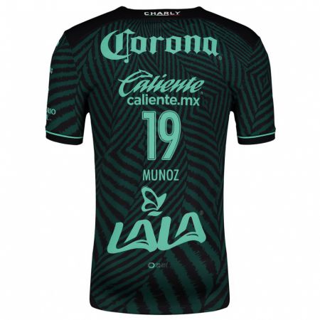 Kandiny Niño Camiseta Santiago Muñoz #19 Verde Negro 2ª Equipación 2024/25 La Camisa Chile