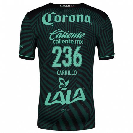 Kandiny Niño Camiseta Fernando Carrillo #236 Verde Negro 2ª Equipación 2024/25 La Camisa Chile