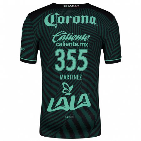 Kandiny Niño Camiseta Leonardo Martinez #355 Verde Negro 2ª Equipación 2024/25 La Camisa Chile