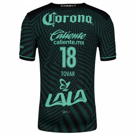 Kandiny Niño Camiseta Arlett Tovar #18 Verde Negro 2ª Equipación 2024/25 La Camisa Chile