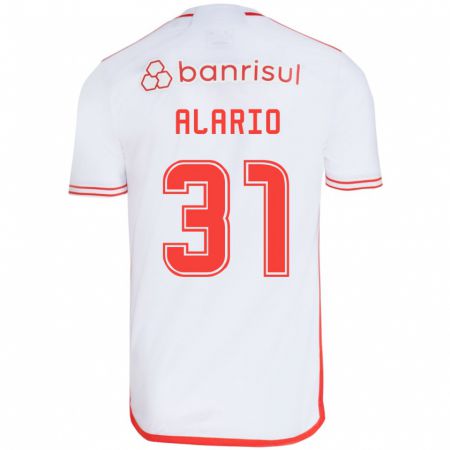 Kandiny Niño Camiseta Lucas Alario #31 Blanco Rojo 2ª Equipación 2024/25 La Camisa Chile