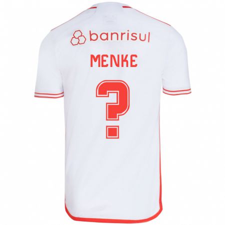 Kandiny Niño Camiseta Henrique Menke #0 Blanco Rojo 2ª Equipación 2024/25 La Camisa Chile