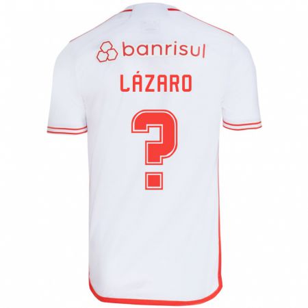 Kandiny Niño Camiseta Lázaro #0 Blanco Rojo 2ª Equipación 2024/25 La Camisa Chile