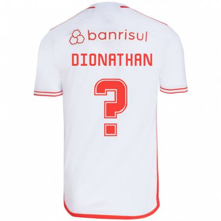 Kandiny Niño Camiseta Dionathan #0 Blanco Rojo 2ª Equipación 2024/25 La Camisa Chile