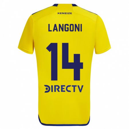 Kandiny Niño Camiseta Luca Langoni #14 Amarillo Azul 2ª Equipación 2024/25 La Camisa Chile