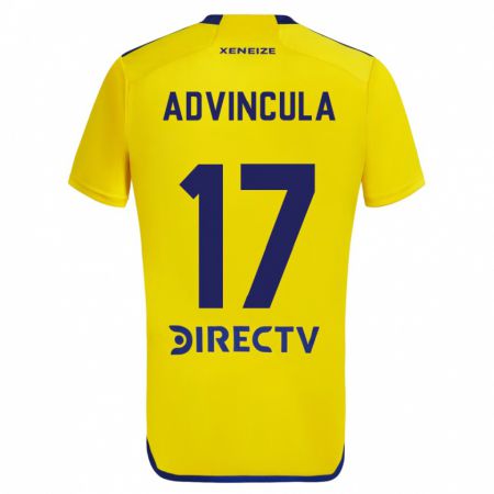 Kandiny Niño Camiseta Luis Advíncula #17 Amarillo Azul 2ª Equipación 2024/25 La Camisa Chile