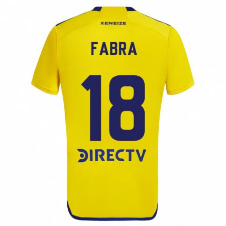 Kandiny Niño Camiseta Frank Fabra #18 Amarillo Azul 2ª Equipación 2024/25 La Camisa Chile