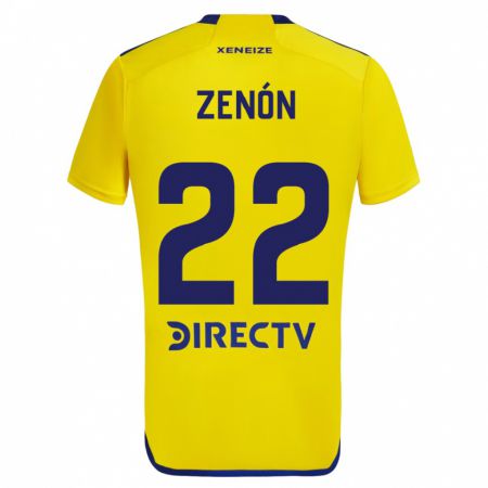 Kandiny Niño Camiseta Kevin Zenón #22 Amarillo Azul 2ª Equipación 2024/25 La Camisa Chile