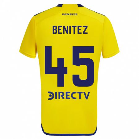 Kandiny Niño Camiseta Mauricio Benítez #45 Amarillo Azul 2ª Equipación 2024/25 La Camisa Chile