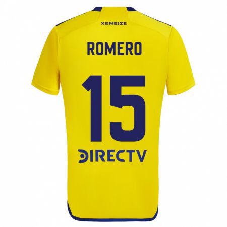 Kandiny Niño Camiseta Alejo Romero #15 Amarillo Azul 2ª Equipación 2024/25 La Camisa Chile