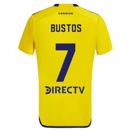 Kandiny Niño Camiseta Tomás Bustos #7 Amarillo Azul 2ª Equipación 2024/25 La Camisa Chile