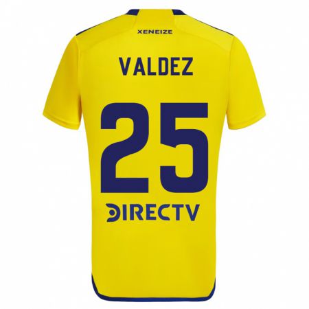 Kandiny Niño Camiseta Bruno Valdez #25 Amarillo Azul 2ª Equipación 2024/25 La Camisa Chile