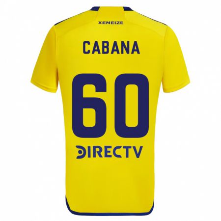 Kandiny Niño Camiseta Juan Pablo Cabaña #60 Amarillo Azul 2ª Equipación 2024/25 La Camisa Chile