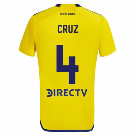 Kandiny Niño Camiseta Julieta Cruz #4 Amarillo Azul 2ª Equipación 2024/25 La Camisa Chile