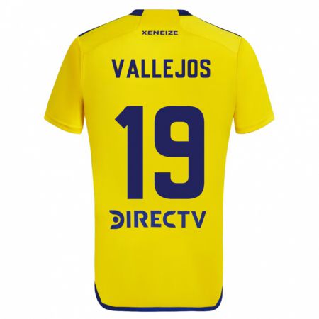 Kandiny Niño Camiseta Fabiana Vallejos #19 Amarillo Azul 2ª Equipación 2024/25 La Camisa Chile