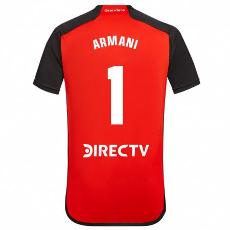 Kandiny Niño Camiseta Franco Armani #1 Rojo Negro Blanco 2ª Equipación 2024/25 La Camisa Chile