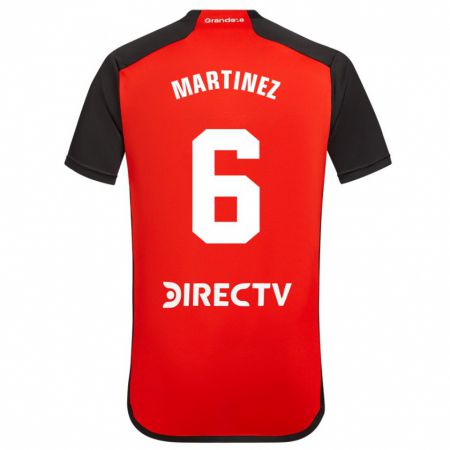 Kandiny Niño Camiseta David Martínez #6 Rojo Negro Blanco 2ª Equipación 2024/25 La Camisa Chile