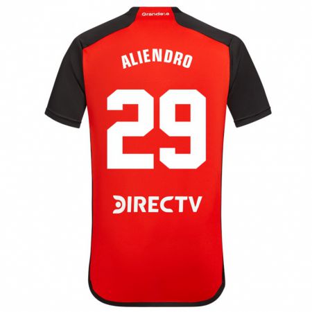 Kandiny Niño Camiseta Rodrigo Aliendro #29 Rojo Negro Blanco 2ª Equipación 2024/25 La Camisa Chile