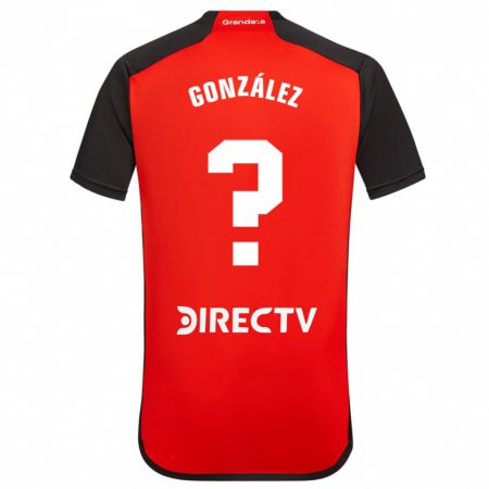 Kandiny Niño Camiseta Facundo González #0 Rojo Negro Blanco 2ª Equipación 2024/25 La Camisa Chile