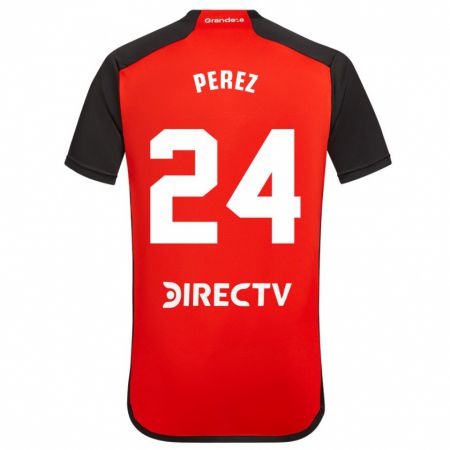 Kandiny Niño Camiseta Enzo Pérez #24 Rojo Negro Blanco 2ª Equipación 2024/25 La Camisa Chile