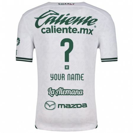 Kandiny Niño Camiseta Su Nombre #0 Blanco Verde 2ª Equipación 2024/25 La Camisa Chile