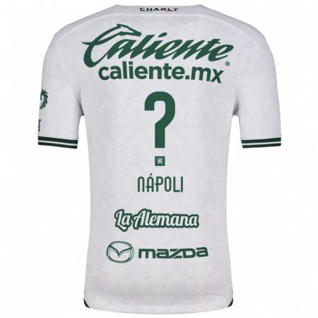 Kandiny Niño Camiseta Gonzalo Nápoli #0 Blanco Verde 2ª Equipación 2024/25 La Camisa Chile