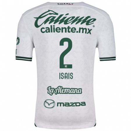 Kandiny Niño Camiseta Mauricio Isaís #2 Blanco Verde 2ª Equipación 2024/25 La Camisa Chile