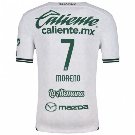 Kandiny Niño Camiseta Iván Moreno #7 Blanco Verde 2ª Equipación 2024/25 La Camisa Chile