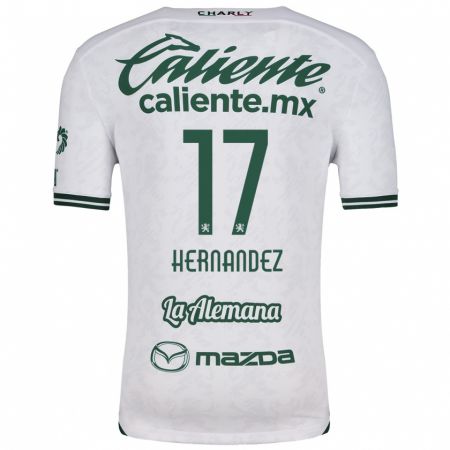 Kandiny Niño Camiseta Daniel Hernández #17 Blanco Verde 2ª Equipación 2024/25 La Camisa Chile