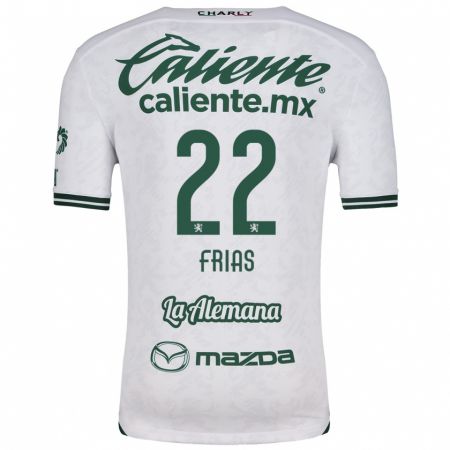 Kandiny Niño Camiseta Adonis Frías #22 Blanco Verde 2ª Equipación 2024/25 La Camisa Chile