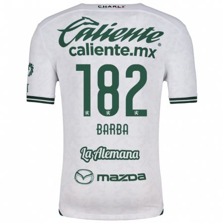 Kandiny Niño Camiseta Austin Barba #182 Blanco Verde 2ª Equipación 2024/25 La Camisa Chile