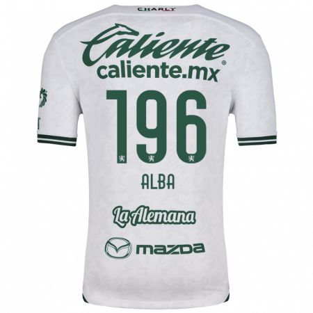 Kandiny Niño Camiseta Óscar Alba #196 Blanco Verde 2ª Equipación 2024/25 La Camisa Chile