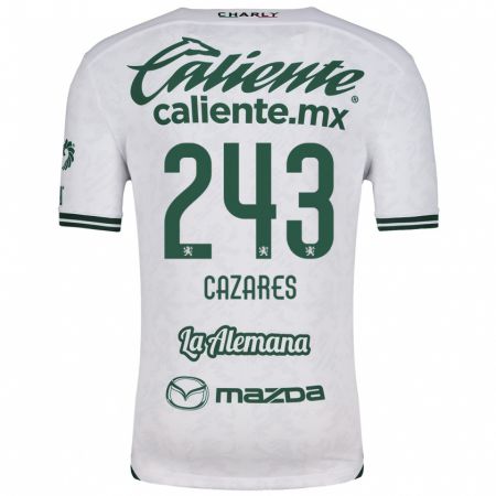 Kandiny Niño Camiseta Juan Cázares #243 Blanco Verde 2ª Equipación 2024/25 La Camisa Chile