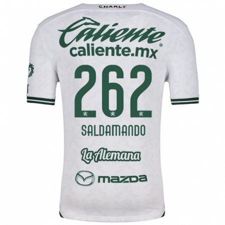 Kandiny Niño Camiseta José Saldamando #262 Blanco Verde 2ª Equipación 2024/25 La Camisa Chile