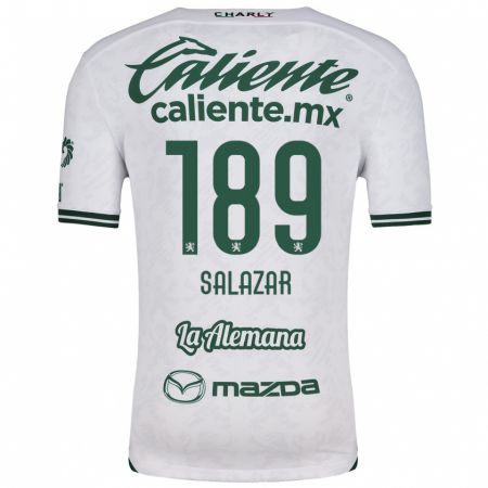 Kandiny Niño Camiseta José Salazar #189 Blanco Verde 2ª Equipación 2024/25 La Camisa Chile