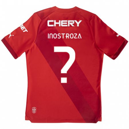 Kandiny Niño Camiseta Fernando Inostroza #0 Rojo Blanco 2ª Equipación 2024/25 La Camisa Chile