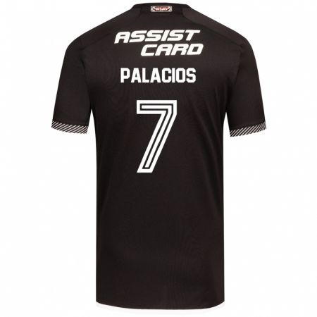 Kandiny Niño Camiseta Carlos Palacios #7 Blanco Negro 2ª Equipación 2024/25 La Camisa Chile