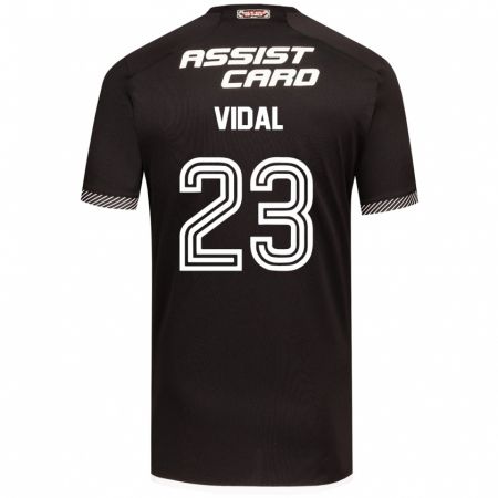 Kandiny Niño Camiseta Arturo Vidal #23 Blanco Negro 2ª Equipación 2024/25 La Camisa Chile