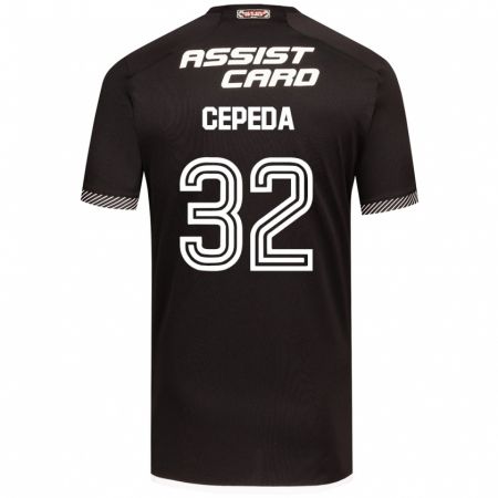 Kandiny Niño Camiseta Lucas Cepeda #32 Blanco Negro 2ª Equipación 2024/25 La Camisa Chile