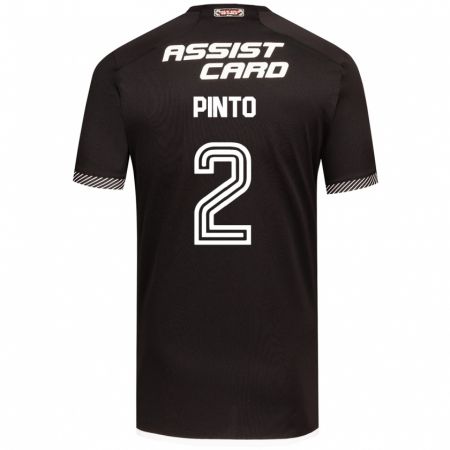 Kandiny Niño Camiseta Matías Pinto #2 Blanco Negro 2ª Equipación 2024/25 La Camisa Chile