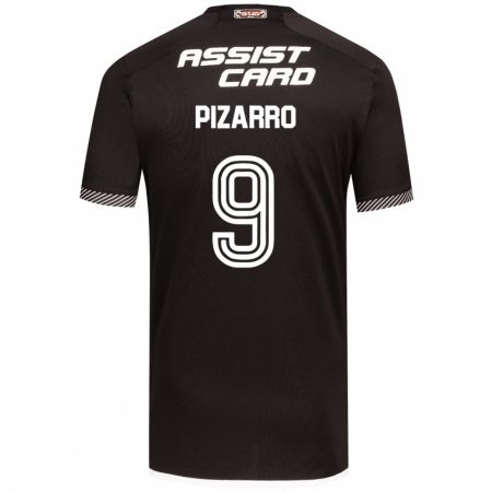 Kandiny Niño Camiseta Damián Pizarro #9 Blanco Negro 2ª Equipación 2024/25 La Camisa Chile