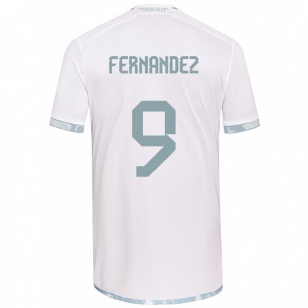 Kandiny Niño Camiseta Leandro Fernández #9 Gris Blanco 2ª Equipación 2024/25 La Camisa Chile