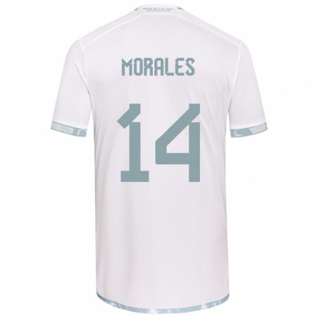 Kandiny Niño Camiseta Marcelo Morales #14 Gris Blanco 2ª Equipación 2024/25 La Camisa Chile