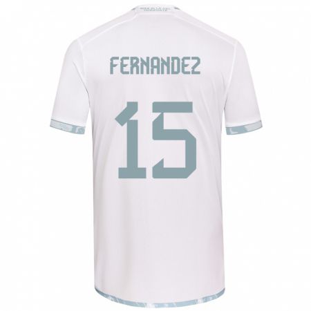 Kandiny Niño Camiseta Vicente Fernández #15 Gris Blanco 2ª Equipación 2024/25 La Camisa Chile