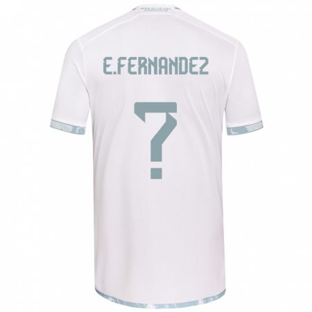 Kandiny Niño Camiseta Enzo Fernández #0 Gris Blanco 2ª Equipación 2024/25 La Camisa Chile