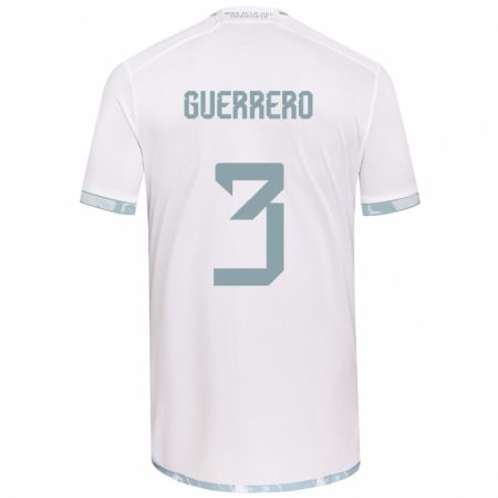 Kandiny Niño Camiseta Carla Guerrero #3 Gris Blanco 2ª Equipación 2024/25 La Camisa Chile