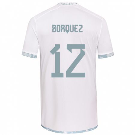 Kandiny Niño Camiseta Gabriela Bórquez #12 Gris Blanco 2ª Equipación 2024/25 La Camisa Chile