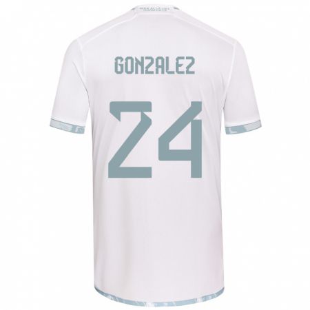 Kandiny Niño Camiseta Emma González #24 Gris Blanco 2ª Equipación 2024/25 La Camisa Chile