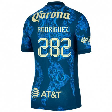 Kandiny Niño Camiseta Francisco Rodríguez #282 Azul Amarillo 2ª Equipación 2024/25 La Camisa Chile