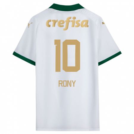 Kandiny Niño Camiseta Rony #10 Blanco Verde 2ª Equipación 2024/25 La Camisa Chile